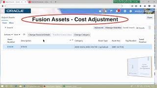 Oracle Fusion | FA Cost Adjustment | CA SUHAS VAZE | OracleErpGuide.com