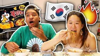 Eating Insane Spicy Korean Noodles! We Added Extra Spice! | SLICE n RICE 