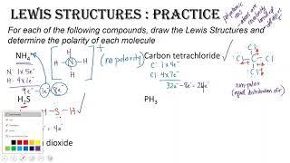 Lewis Structures and Polarity Practice