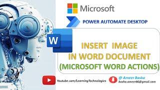 Power Automate Desktop || Insert  Image in Word document action(Microsoft Word actions)