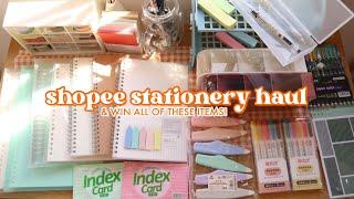 SHOPEE STATIONERY HAUL  + HUGE GIVEAWAY! (all below 80 pesos) | Aliah Mae 