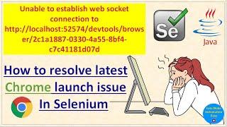 How to resolve Unable to establish web socket connection problem in Selenium while launching Chrome