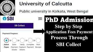 Calcutta University PhD Application Fees Payment Process Through SBI Collect