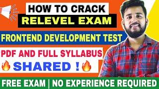 RELEVEL FRONTEND Development FULL SYLLABUS WITH RESOURCES | HOW TO CRACK RELEVEL EXAM?