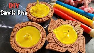 Candle Diya.how to make candle diya at home. #richaskitchen