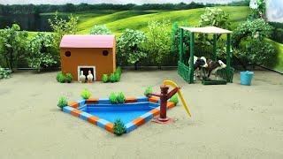 Build a Miniature Country Farm Diorama with Cow Barn and mini pool - Cattle Farm - Idea No 21