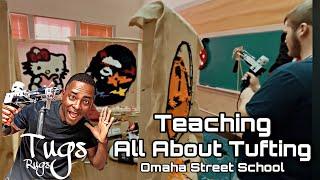 Teaching All About Tufting At Omaha Street School during Tugs Rugs Tufting Class