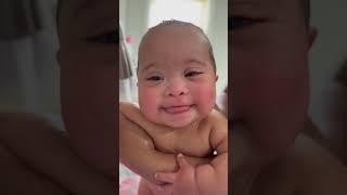 Preemie baby loves bath time #baby #cutebaby #cute #preemie #babies #babyshorts #preemiebaby #short