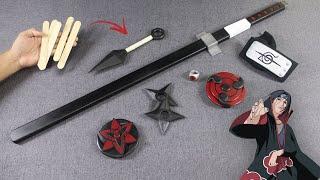 EASY DIY - Making my OWN Popsicle Uchiha Itachi weapons - Compilation FREE TEMPLATE