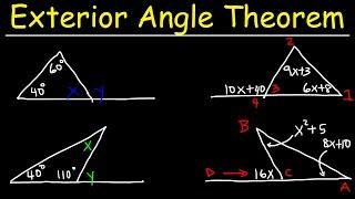 Exterior Angle Theorem For Triangles, Practice Problems - Geometry