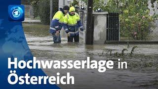 Kritische Hochwasserlage in Österreich