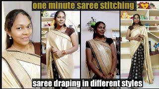 Stitching normal saree into one minute sarees.Stitching & draping old saree toone minute sarees.