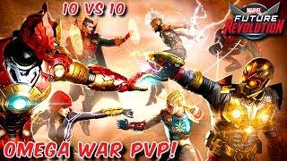 OMEGA WAR 10 vs 10 pvp gameplay! Beautiful Chaos - Marvel Future Revolution