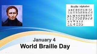 World Braille Day January 4 - Important dates & Days series by EXAMSALT