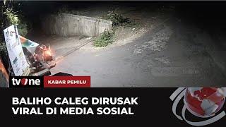 Perusakan Baliho di Pasuruan Terekam CCTV dan Viral di Medsos | Kabar Pemilu tvOne