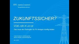 mc Webinar: Zukunftssicher? VDE-AR-N 4110 - Das muss der Parkregler für PV-Anlagen künftig leisten