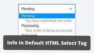 Show Description In Default Html Select Tag | No any Package