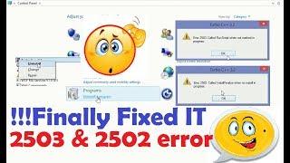 How to uninstall applications with error 2503 and 2502 code in windows 7,8,8.1,10