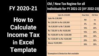 How To Calculate Income Tax FY 2021-22 Excel | Income Tax Calculation FY 2021-22