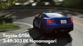 Assetto Corsa | EK Nanamagari | GT86 | 3:49:303 | Touge Life 3 | Pedal Cam