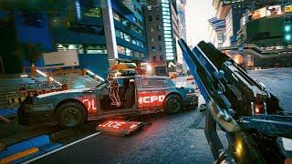 Cyberpunk 2077 2.0 Gameplay Free Roam and Police Combat (2K 60FPS PC MAX RTX Ray Tracing)