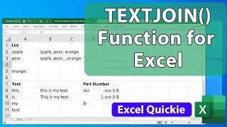 TEXTJOIN() Function to Combine Text in Excel - Excel Quickie 51