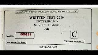 JKPSC 10+2 LECTURER PHYSICS SYLLABUS AND 2016 PAPER || JKPSC LECTURER