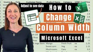 EXCEL Tutorial Change COLUMN WIDTH Adjust CELL LENGTH To See Data