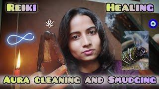 Aura cleaning and smudging #reiki#healinglight #asmrreiki #aura #smudge #protection