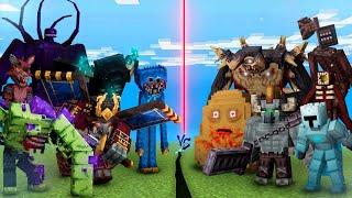 [EPIC BATTLE] Team Warden VS Team Siren Head | Random Mob Battle MCPE