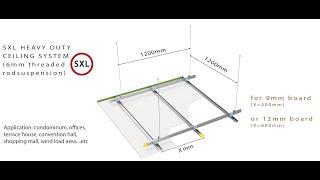 SXL Ceiling System with threaded rod suspension