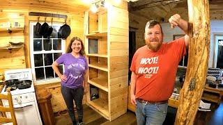 Building Shelves on our DIY Pantry at the Off Grid Cabin