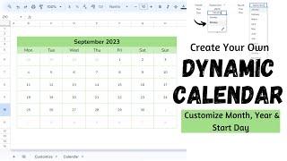 Create a Dynamic Calendar in Google Sheets | Customize Month, Year, and Start Day! #bohospreadsheets