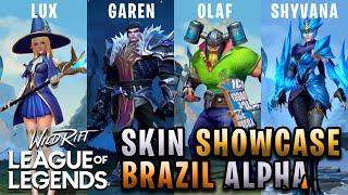 WILD RIFT CHAMPION SKINS SHOWCASE BRAZIL ALPHA TEST | League of Legends: Wild Rift