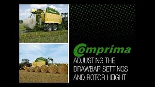 KRONE Comprima Round Baler User Advice: Adjusting the Drawbar and Rotor Height