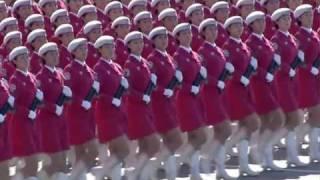 Chinese Beautiful Pink Army March Past 中華人民共和國國慶