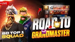 ROAD TO GRANDMASTER BD TOP 1 SQUAD OBAYDUL BHAI Live now BR RANK PUSH SEASON 43#freefire