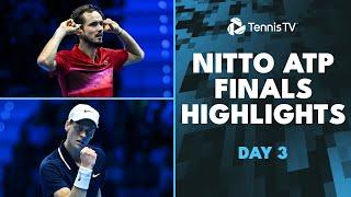 Sinner vs Fritz; Medvedev Battles De Minaur | Nitto ATP Finals 2024 Highlights Day 3