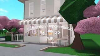 Cafetería aesthetic con apartamento70K Bloxburg