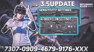 NEW UPDATE 3.5BEST SENSITIVITY CODE + CONTROL SETTINGS BGMI/PUBG MOBILE