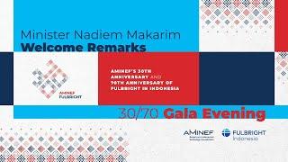 Minister Nadiem Makarim - 30/70 AMINEF Fulbright Indonesia Gala Evening