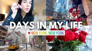 DAYS IN MY LIFE LIVING IN NEW YORK CITY: saie beauty event, valentines day, workout routine!