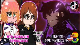 [NTR] Kokujin no Tenkousei React to Hiroki as Sung Jinwoo [ENG/BR/ESP] Gacha React