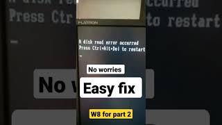 How to solve a disk read error occured
