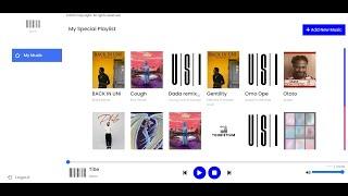 Music Player System built with HTML, CSS, JAVASCRIPT, PHP and MYSQL