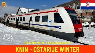 Split Zagreb (part 2) Cab Ride Knin - Oštarije (Croatian Railways) Winter train drivers view 4K