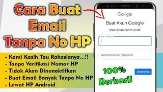 Cara Buat Email Tanpa No HP