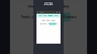 Active menu with moving effect #html #css #tailwind #javascript