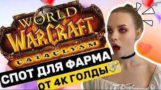 WoW CATACLYSM CLASSIC: СПОТ ДЛЯ ФАРМА ОТ 4К ГОЛДЫ В ЧАС + ФАРМ ОПЫТА #wowclassic #cataclysm