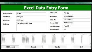 How To Create An Excel Data Entry Form With A UserForm -  Full Tutorial